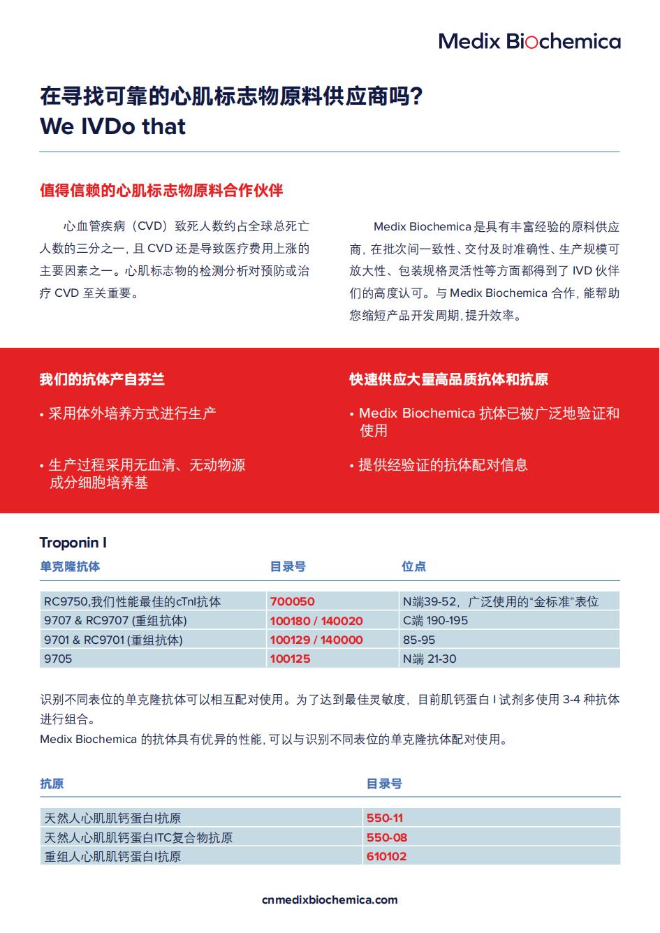 在尋找可靠的心肌標(biāo)志物原料供應(yīng)商嗎？ We IVDo that